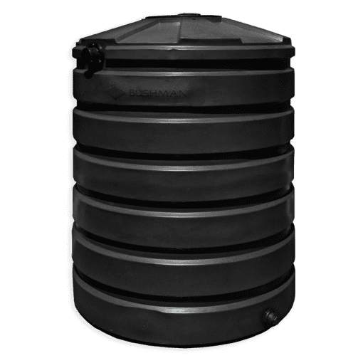 Bushman 420 Gallon Round Rainwater Harvesting Tank in Black